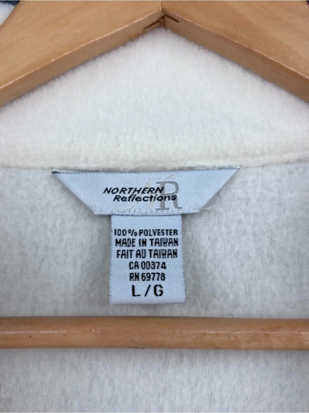 VTG Northern Reflections Off White Fleece Grandmacore Cottagecore Jacket Size L